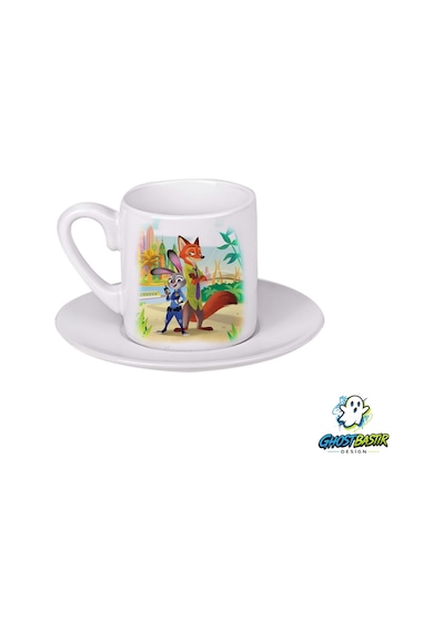 Zootropolis Judy Ve Nick Türk Kahvesi Fincanı 0190 Beyaz
