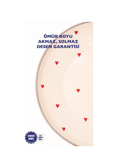 Cupid Emaye Tabak Pasta Sunum Tabağı 21 Cm Çok Renkli