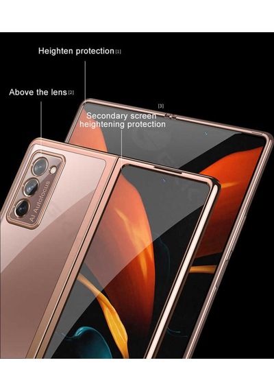 Galaxy Z Fold 2 Kilif Zore Kipta Metal Görünümlü Ince Kilif 529426557