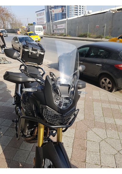 16-19 Honda Africa Twin Crf1000 Uzun Cam Zeus Şeffaf 58cm 4mm
