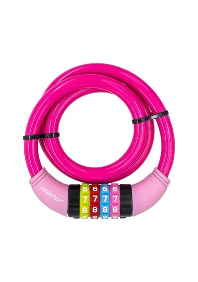 Master Bisiklet Kilidi Extra Sağlam Kilit 12 Mm X 80 Cm Karışık Renk Gönderilir Çok Renkli