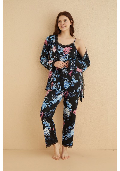 Arcan 3'lü Pijama Takımı Lacivert