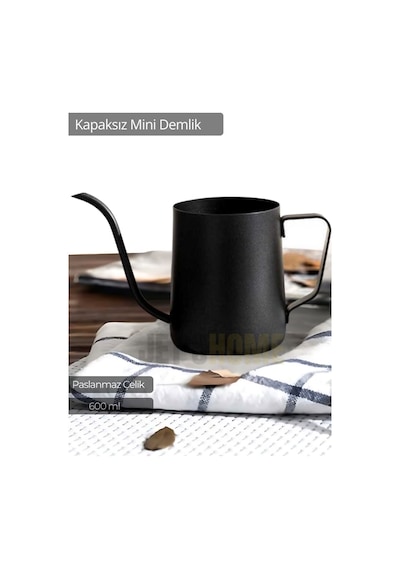 Kapaksız Cezve Paslanmaz Kahve Demliği İndüksiyon Uyumlu Çelik Cezve 600 Ml