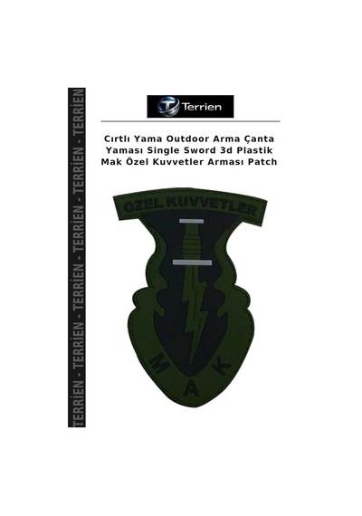 Terrien Cırtlı Yama Outdoor Arma Çanta Yaması Single Sword 3d Plastik Mak Özel Kuvvetler Arması Çok Renkli