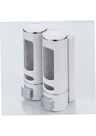 Mainshop 2 Adet Sıvı Sabunluk 400 Ml Duvara Monte Duş Sabun Şampuan Dispenseri Mutfak Banyo Sabunluğu Beyaz