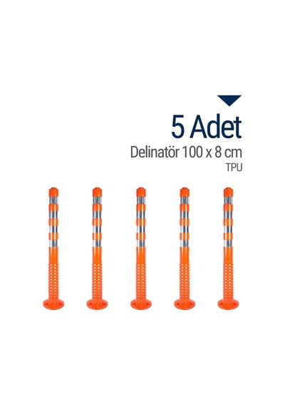Delinatör 100 x 8 CM Tpu 5 Adet. Esnek Trafik Bariyeri