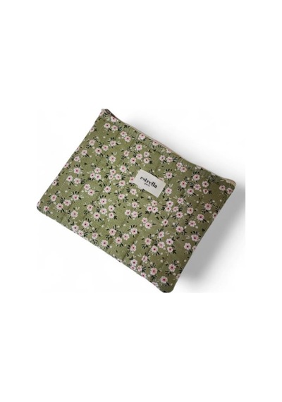 Estrella Paris Bloom Portföy & Clutch El Çantası Tablet Çantası Makyaj Çantası Yeşil 25 X 19 Cm