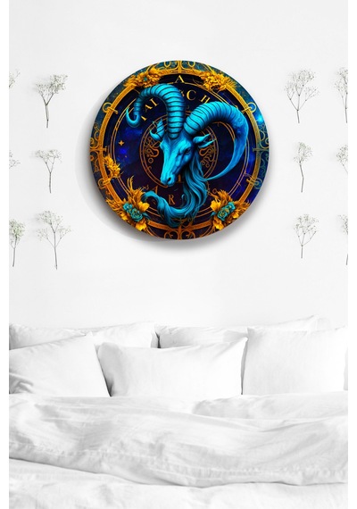 Oğlak Burcu Astroloji Duvar Tablosu, Burç Sembol Şık Ahşap Mdf Tablo, Ev, Ofis, Duvar Dekorasyonu