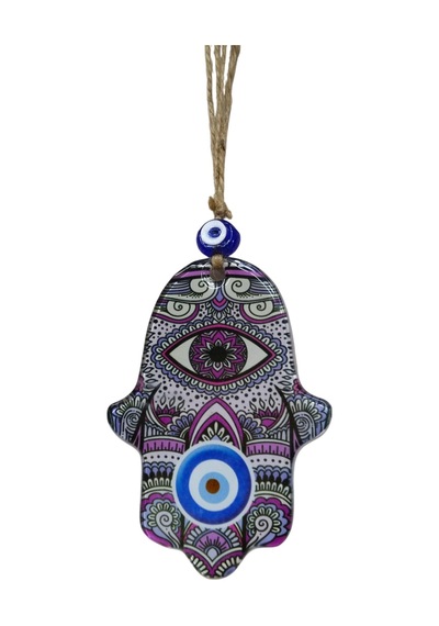 10x15 Cm Cam Fatma Ana Eli Duvar Süsü - Nazarlık Motifli Mini Boy Otantik Duvar Dekoru - Askılı Hamsa Eli Ev Hediyesi