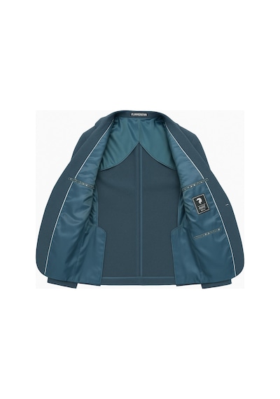 Plus Scorpion Erkek Slim Fit Blazer Ceket Tek Düğmeli Çift Yırtmaçlı Torba Cepli Yarım Astarlı Zümrüt Mavisi