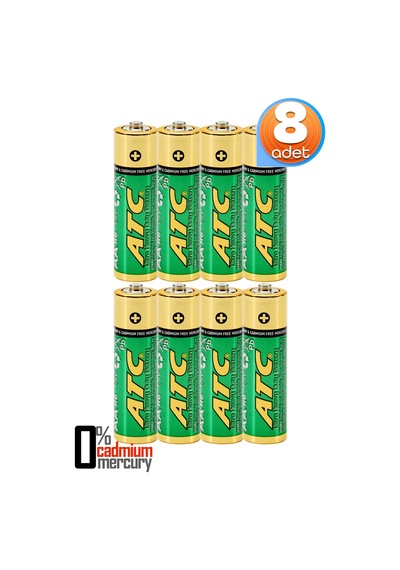 Atc 8li Aa R6 Heavy Duty Kalın Kalem Pil Saat Pili Çinko Karbon Pil Zn-c 1.5v