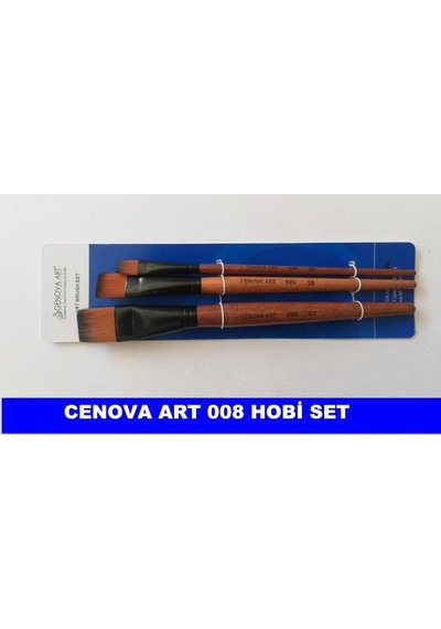 Cenova Art Düz Kesik 3 Lü Fırça Set 008
