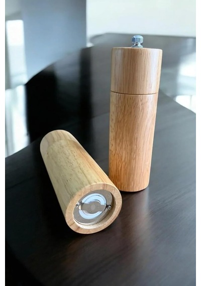 Bambu Ahşap Gövdeli Tuz Karabiber Değirmeni Baharat Öğütücüsü 16 Cm - 2 Adet - 377 Çok Renkli