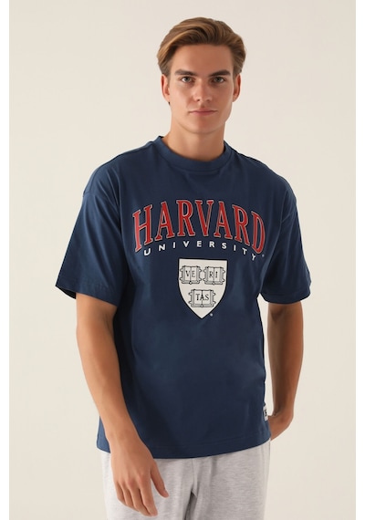 Harvard Veritas Koyu İndigo Erkek T-shirt 5274-42906 Koyu İndigo