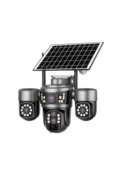 4 Kameralı Solar Güvenlik Kamerası 4g Sim Kartlı Ptz Hareketli Gece Görüşlü Güneş Panelli Kamera - 899344293