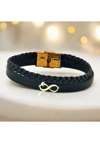14 Ayar Altın Plakalı Ay Yıldız Temalı Sonsuzluk Motifli Doğal Koyu Yeşil Derili Hediye Bileklik-782 Altın 14 Ayar Altın Plakalı Ay Yıldız Temalı Sonsuzluk Motifli Doğal Koyu Yeşil Derili Hediye Bileklik-782 Altın