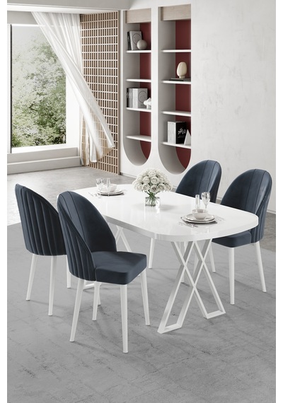 Canisa Kaye Serisi Mdf 90x168 Beyaz Mutfak Masası Takımı 4 Antrasit Sandalye Beyaz Masa Antrasit Sandalye Canisa Kaye Serisi Mdf 90x168 Beyaz Mutfak Masası Takımı 4 Antrasit Sandalye Beyaz Masa Antrasit Sandalye