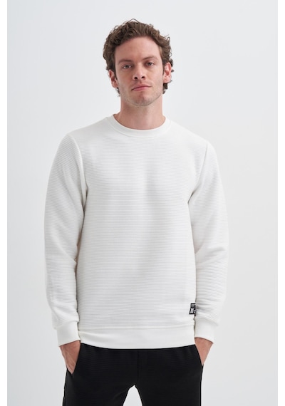 Cazador 50460 Erkek Bisiklet Yaka Sweatshirt Ekru