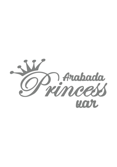Arabada Princess Var Araba Sticker 17x17 Cm Gri
