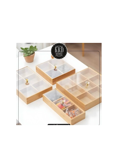 Bambu 3 Bölmeli İkramlık Organizer Masa Ve Çekmece İçi Düzenleyic