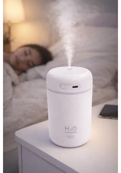 H2o Sessiz Ultrasonik Hava Nemlendirici Usb Şarjlı Gece Lambası Özellikli Oda Nemlendiricisi