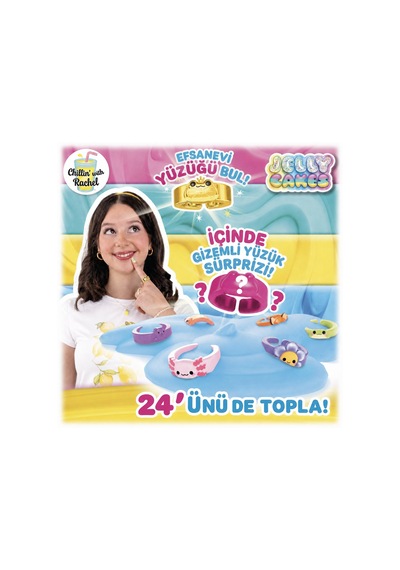 Jelly Cakes 4'lü Paket Seti Squishy 3 Katmanlı Sıkmalık Sürpriz Yüzüklü Pasta Dilimli Duyusal Slime Çok  Renkli