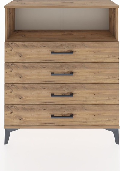 Arges Şifonyer Tek Raflı 4 Çekmeceli 88x30x106 Çam-çam Çam
