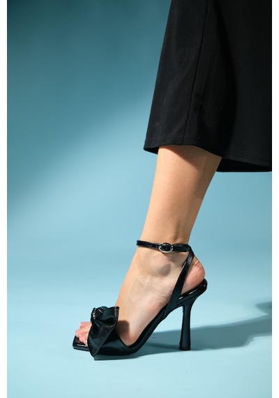 Luvishoes Pila Siyah Kadın Topuklu Ayakkabı Siyah