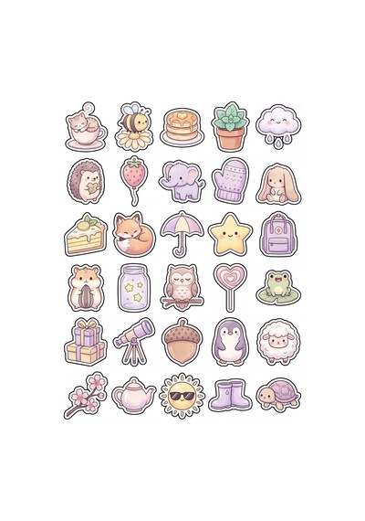 Pastel Estetik Kalp Sticker Seti 150 Adet - 5'li Mega Paket - Laptop Defter Ajanda Etiketi Çok Renkli