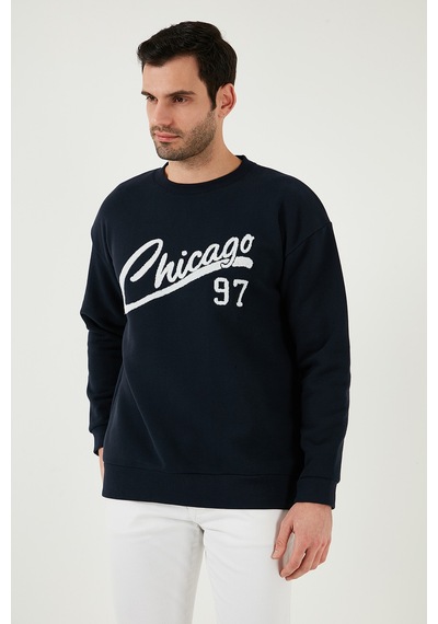 Buratti Pamuk Karışımlı Regular Fit Bisiklet Yaka Erkek Sweat 5905468S Indigo