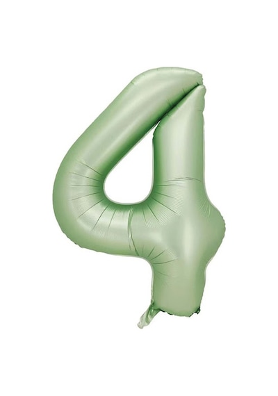 4 Rakam Yeşil Folyo Balon 40 İnç 100 Cm
