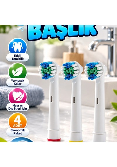 Yumuşak Kıllı Yedek Diş Fırçası Başlığı Hassas Diş Etlerine Uygun