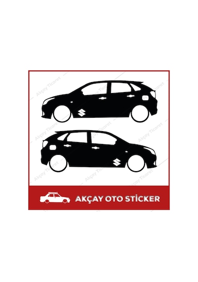 Suzuki Baleno Sticker (Takım Set) Baleno Gölge Sticker Oto St
