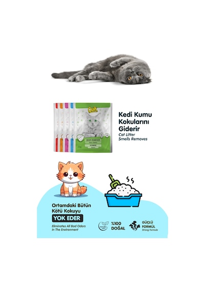 5li Set - Kedi Kumu Koku Giderici Lavanta Kokulu 25gr X 5