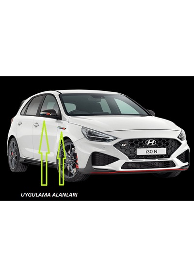Hyundai N Line i30 Yan Aynalar Ve Çamurluk Yanı Damla Desen Bıçak