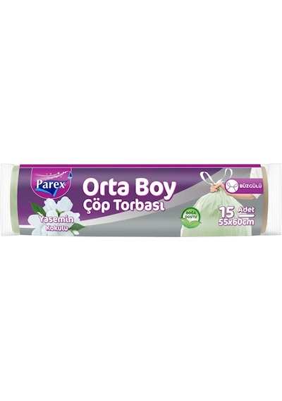 Orta Boy Büzgülü Çöp Torbası Paketi Çilek, Limon, Yasemin Ve Kiraz Çiçeği Kokulu