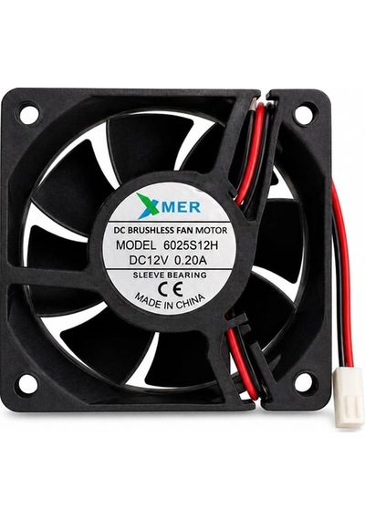 60x60x25mm 12v 0.20a 2p Xmer 6cm Fan 2 Uçlu