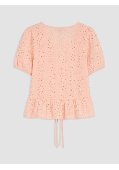 Lcw Vision Pembe Brode Bağlamalı Peplum Bluz