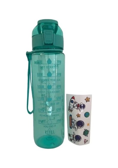 Özel Üretim Günlük Kullanım Taşınabilir Matara Spor Aksesuarı Motivasyon Su Matarası 1 Litre Çok Renkli