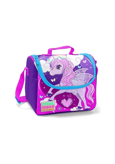 Coral High Mavi Unicorn Baskılı Okul Çantası Ve Beslenme Çantası Seti - Kız Çocuk - Usb Soketli