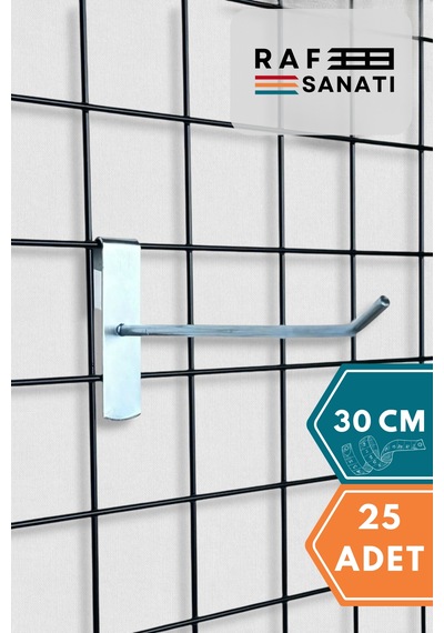 Tel Pano Kancası 30 Cm - Askı Kanca Raf Askısı Raf Aksesuar Tel Askı Çorap Kancası 25 Adet