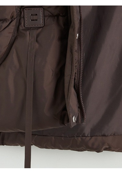 Lcw Modest Bordo Kapüşonlu Oversize Kadın Şişme Mont