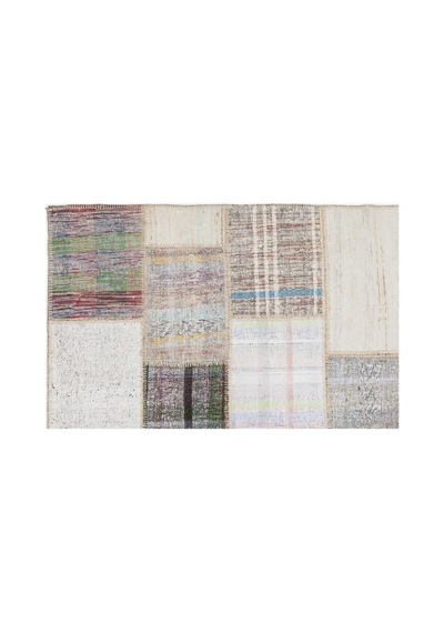 El Dokuması Patchwork Vintage Yün-pamuk Çizgili Halı 1092 160 X 230 Cm Çok Renkli