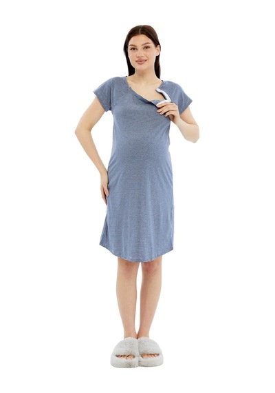 Luvmabelly Myra9585 Yandan Çıt Çıtlı Hamile Geceliği Saks