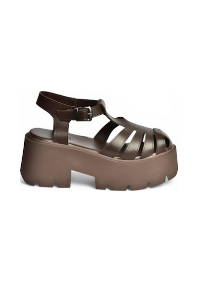 Fox Shoes Y272983109 Kahverengi Kalın Tabanlı Kadın Sandalet Ayakkabı