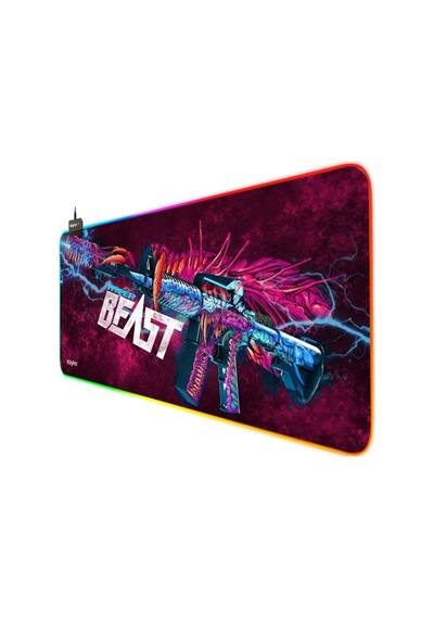 Tr Digipod Rgb Gaming Oyuncu Mousepad 90x40 Xxl Kaymaz Taban Mouse Pad Beast 4mm Kalınlık