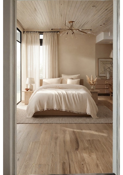 Natura Soft Ekru 4 Kat Müslin Çift Kişilik Yatak Örtüsü 220x230 Cm %100 Pamuk Çok Amaçlı Koltuk Örtüsü Ve Tv Battaniyesi Ekru