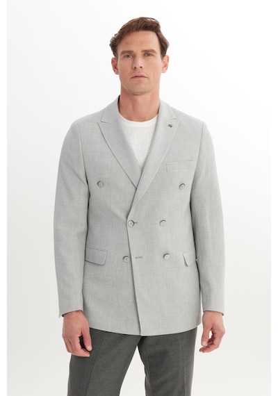 AC&Co / Altınyıldız Classics Erkek Grı Slim Fit Dar Kesim Kırlangıç Yaka Armürlü Kapak Cepli Kruvaze Ceket Grı AC&Co / Altınyıldız Classics Erkek Grı Slim Fit Dar Kesim Kırlangıç Yaka Armürlü Kapak Cepli Kruvaze Ceket Grı