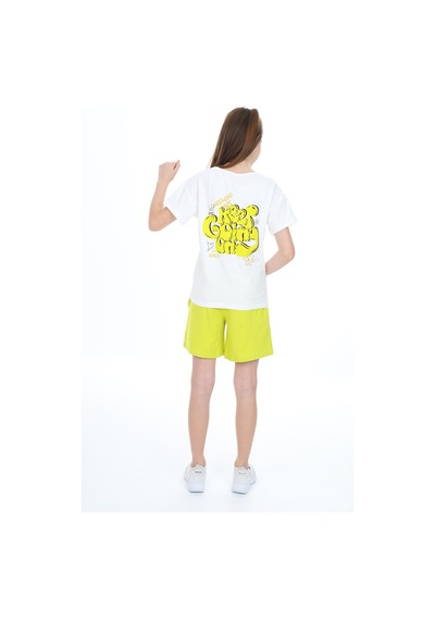 Toontoy Kids Toontoy Kız Çocuk Garni Detaylı Baskılı Şortlu Takım Yeşil Toontoy Kids Toontoy Kız Çocuk Garni Detaylı Baskılı Şortlu Takım Yeşil