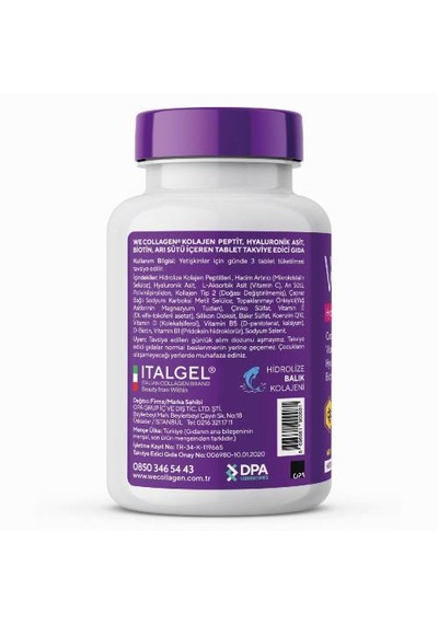 Biomet Wecollagen Hyaluronic Acid Biotin Kolajen 45 Tablet
